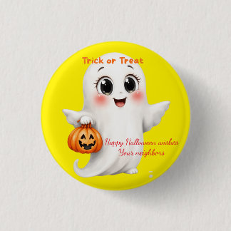 Cute sticker happy Halloween with adjustable text  Ronde Button 3,2 Cm