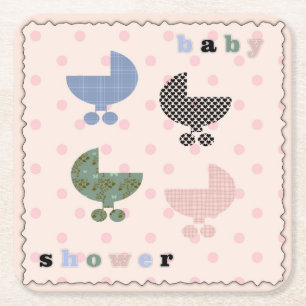Cute Stippen en Baby Buggy Baby Shower Onderzetter
