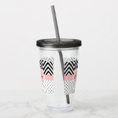 Cute Stippen en Chevron Acryl Drinkbeker (Links)
