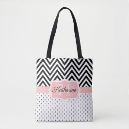 Cute Stippen en Chevron Draagtas
