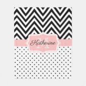 Cute Stippen en Chevron Fleece Deken (Voorkant)