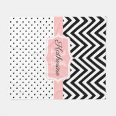Cute Stippen en Chevron Fleece Deken (Voorkant (Horizontaal))