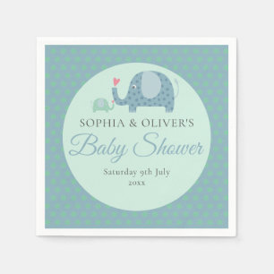 Cute Stippen Olifanten Couples Baby Shower Servet