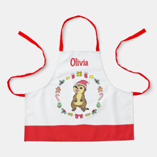 Cute stokstaartje kerstmuts Kerstmis kinderen scho Schort