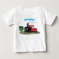 Cute stoomtrein cartoon illustratie