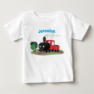 Cute stoomtrein cartoon illustratie
