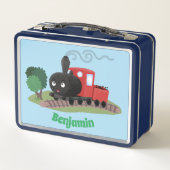 Cute stoomtrein cartoon illustratie (Achterkant)