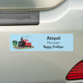Cute stoomtrein cartoon illustratie bumpersticker (Op auto)