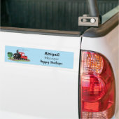 Cute stoomtrein cartoon illustratie bumpersticker (Op Truck)