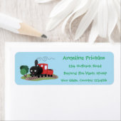 Cute stoomtrein cartoon illustratie etiket (Insitu)