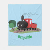 Cute stoomtrein cartoon illustratie fleece deken (Voorkant)
