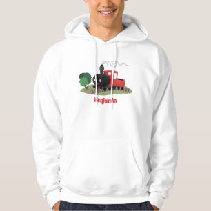 Cute stoomtrein cartoon illustratie hoodie