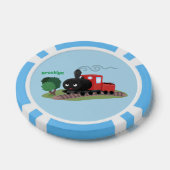 Cute stoomtrein cartoon illustratie poker chips (Enkel)