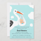 Cute Stork Baby Shower Invitation (Devant)