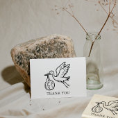 Cute Stork Baby Shower Thank You Rubberstempel