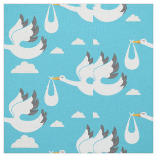 Cute Storks met babypatroon Stof
