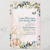 Cute Storytime Bunny baby shower Gender onthulling (Voorkant)