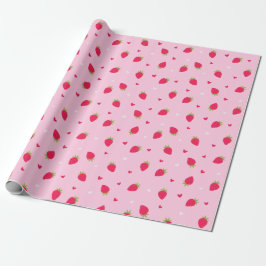Cute Strawberries Hearts Love Berries Valentines Cadeaupapier
