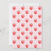 Cute Strawberry 1er Anniversaire Photo Invitation (Dos)
