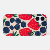 Cute Strawberry Blueberry Phone Case iPhone 16 Hoesje (Achterkant horizontaal)