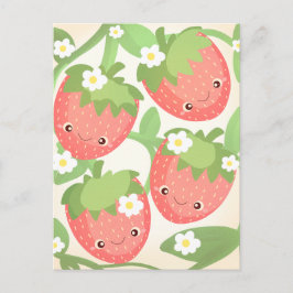 Cute Strawberry Garden  Briefkaart
