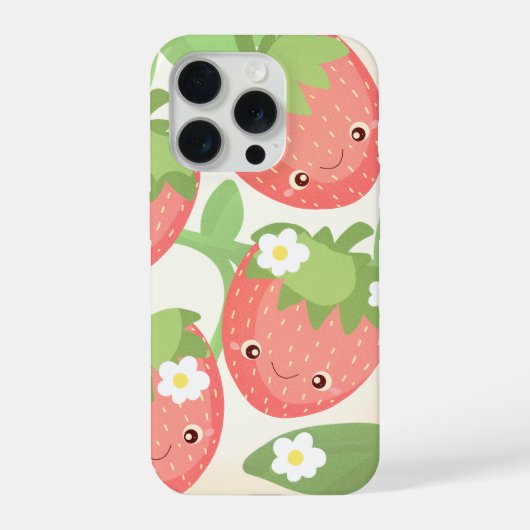Cute Strawberry Garden iPhone Hoesje (Achterkant)