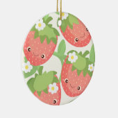 Cute Strawberry Garden  Keramisch Ornament (Rechts)
