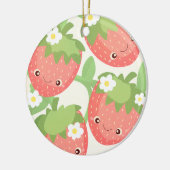 Cute Strawberry Garden  Keramisch Ornament (Links)