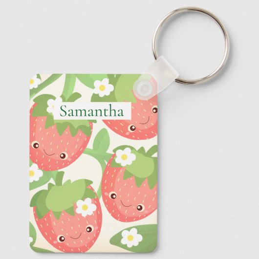 Cute Strawberry Garden  Sleutelhanger (Achterkant)