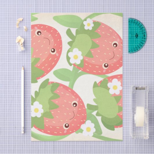Cute Strawberry Garden Tissuepapier (Craft)