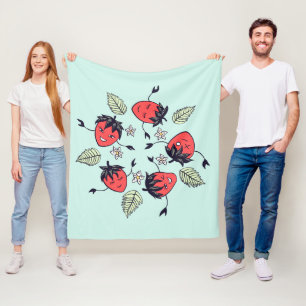 Cute Strawberry Kawaii Fruit Fleece Deken