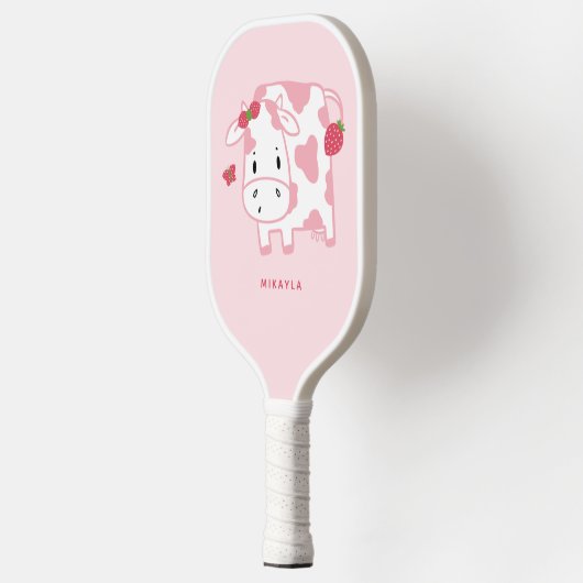 Cute Strawberry Koe Cartoon and Pattern Pickleball Paddle (Links)