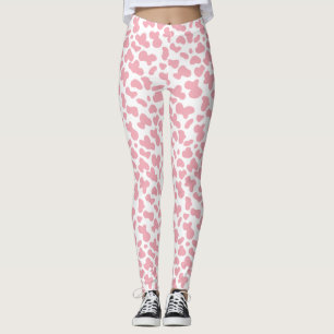 Cute Strawberry Koe Spots Pattern   Roze Leggings