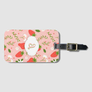 Cute Strawberry Pattern Bagagelabel