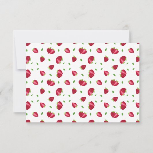 Cute Strawberry Pattern Bedankkaart (Achterkant)