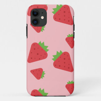 Cute Strawberry Pattern iPhone 11 Hoesje
