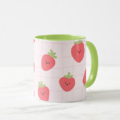 Cute Strawberry Pattern – Kawaii Strawberry Mok (Voorkant rechts)