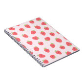 Cute Strawberry Pattern – Kawaii Strawberry Notitieboek (Rechterzijde)