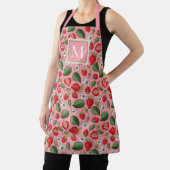 Cute Strawberry Pattern Monogram Roze Schort (Insitu)