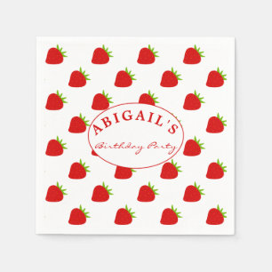 Cute Strawberry Pattern Personalized Napkin Servet