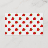 Cute Strawberry Pattern Personalized Visitekaartje (Achterkant)