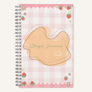 Cute Strawberry Personalized Journal Notitieboek