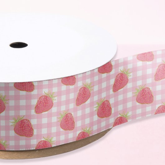 Cute Strawberry Pink Gingham Play Lint