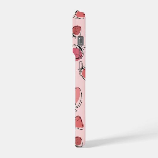 Cute Strawberry Pink Pattern Phone Case (Côté gauche)