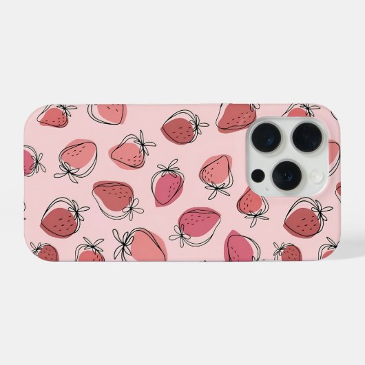 Cute Strawberry Pink Pattern Phone Case (Verso Horizontal)