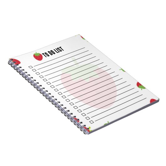 Cute Strawberry To-Do List Notepad Notitieboek (Rechterzijde)