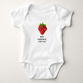 Cute Strawberry with Heart Sunglasses Romper