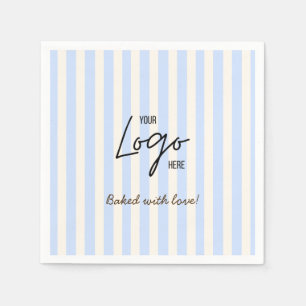 Cute Strepen Bakkerij Café Logo Gebakken Met Liefd Servet