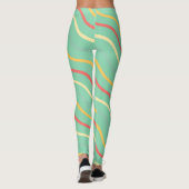 Cute Stripe Green Yoga Femmes Leggings (Dos)