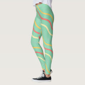 Cute Stripe Green Yoga Femmes Leggings (Gauche)